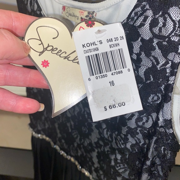 Speechless NWT Girls Lace Sleeveless Chiffon Pleated A-line Dress/Embellishments - Picture 10 of 14